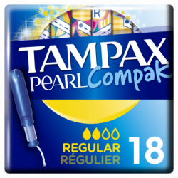 8x18 Tampons Tampax Pearl Compak Régulier